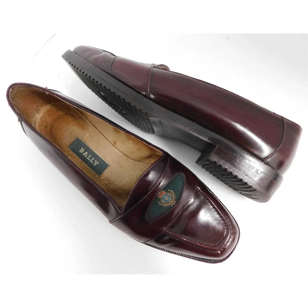 Bally Licencia Burgundy Leather Loafers 6.5 M‎